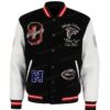 Order this OVO Atlanta Falcons Letterman Black and White Varsity Jacket