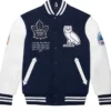 OVO x Toronto Maple Leafs Varsity Jacket Blue