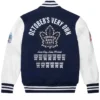 OVO x Toronto Maple Leafs Varsity Jacket Blue Back