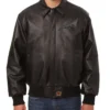 Orlando Magic Full Black Leather Bomber Varsity Jacket