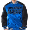 Orlando Magic Renegade BlueBlack Satin Varsity Jacket