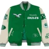 Philadelphia Eagles Go Birds Green Letterman Jacket