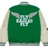 Philadelphia Eagles Go Birds Green Letterman Jacket Back