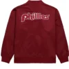 Philadelphia Phillies Vintage Maroon Satin Bomber Jacket Back
