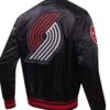 Portland Trail Blazers 202324 City Edition Black Satin Jacket Back