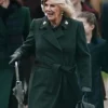 Queen Camilla Christmas Morning Service Trench Green Coat