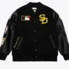 San Diego Padres Black Out Vintage Logo Varsity Jacket
