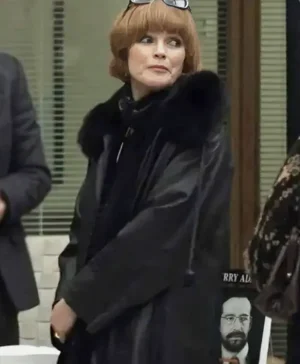 Say Nothing Maxine Peake Black Leather Coat