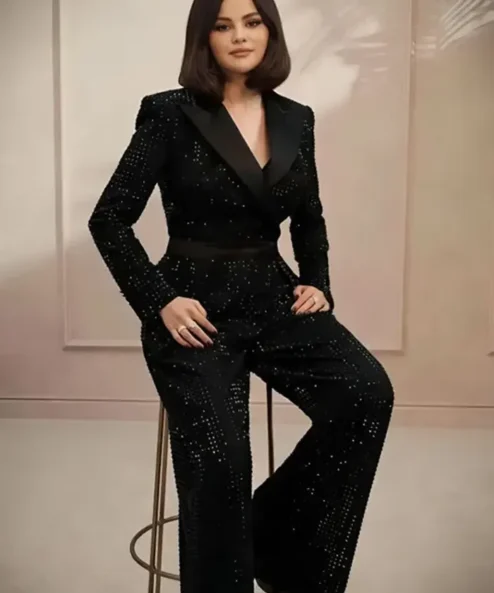 Selena Gomez Embellished Belted Jumpsuit