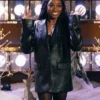 Simone Biles Leather Black Blazer