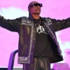 Snoop Dogg Times Square Fortnite Black Leather Jacket