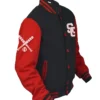 Stegaro Black And Red Letterman Varsity Jacket For Men And Women