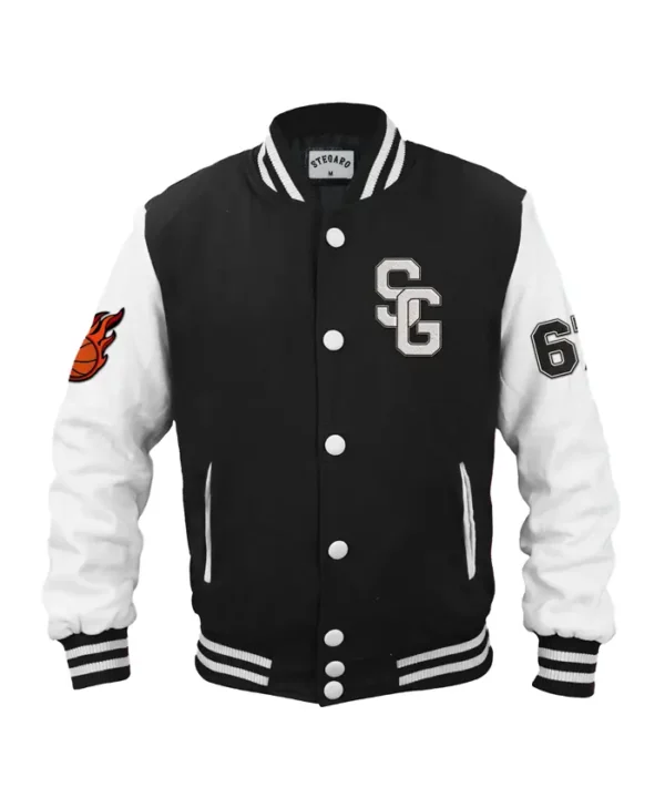 Stegaro Black And White Letterman Varsity Jacket