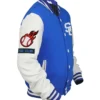 Stegaro Blue And White Letterman Varsity Jacket