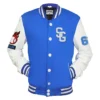 Stegaro Blue And White Varsity Jacket