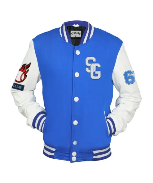 Stegaro Blue And White Varsity Jacket