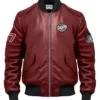 Stegaro Maroon Leather Bomber Jacket