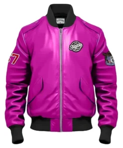 Stegaro Pink Vintage Bomber Leather Jacket
