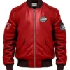 Stegaro Red Vintage Bomber Leather Jacket