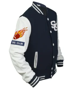 Stegaro SG Club Blue And White Letterman Varsity Jacket
