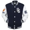 Stegaro SG Club Blue And White Varsity Jacket