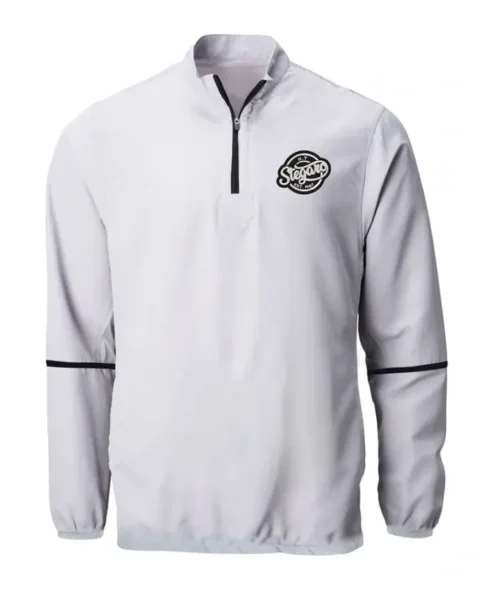 Stegaro White Half Zip-Up Jacket