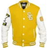 Stegaro Yellow And White Letterman Jacket