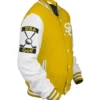 Stegaro Yellow And White Varsity Jacket