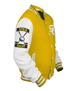 Stegaro Yellow And White Varsity Jacket
