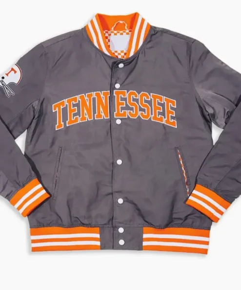 Tennessee Volunteers Smokey Grey Satin Bomber Jacket