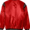 The Enforcer Carolina Hurricanes Red Satin Varsity Jacket Back