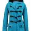 The Hand­maid­’s Tale Elis­a­beth Moss Blue Hooded Coat For Sale