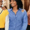 The Sex Lives of College Girls S03 Amrit Kaur Heart Cut Blue Shirt