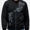 The Talk Akbar Black Embroidered Bomber Jacket For Sale