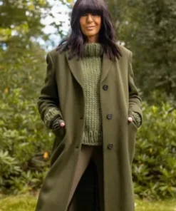 The Traitors UK Claudia Winkleman Green Wool Trench Coat