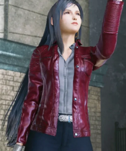 Tifa Lockhart Final Fantasy VII Advent Children Red Leather Jacket For Sale