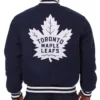 Toronto Maple Leafs One Color Navy Wool Varsity Jacket Back