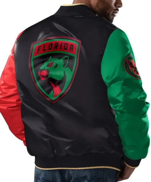 Ty Mopkins Florida Panthers Satin Varsity Jacket Back