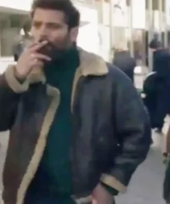 Vincent Heneine Shafted 2025 Black Shearling Leather Jacket