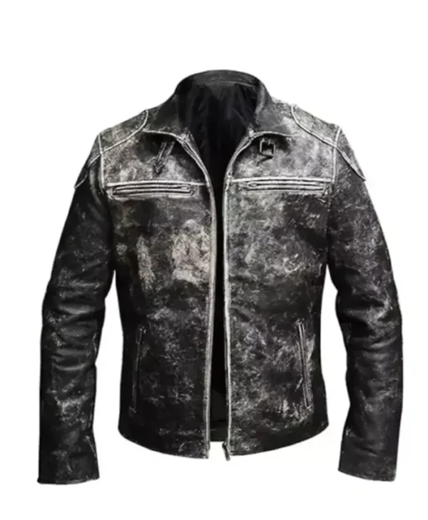 Vintage Retro Distressed Antique Leather Jacket
