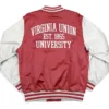 Virginia Union University Red Baseball Jacket Back