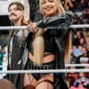 WWE Raw 2024 Gionna Daddio Leather Fringe Trench Coat