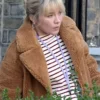 We Live in Time Almut Brown Shearling Coat