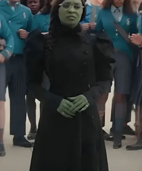 Wicked 2024 Cynthia Erivo Buttoned Coat