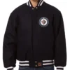 Winnipeg Jets One Color Navy Wool Varsity Jacket