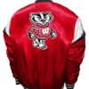 Wisconsin Badgers Power Red Satin Jacket Back