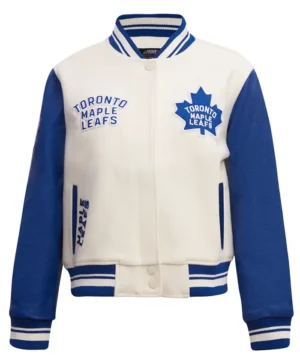 Women’s Toronto Maple Leafs Retro Classic Wool and Leather Varsity Jacket