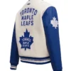 Women’s Toronto Maple Leafs Retro Classic Wool and Leather Varsity Jacket Back