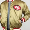 49ers San Francisco Gold Satin Bomber Jacket