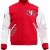 49ers San Francisco Red And White Letterman Varsity Jacket